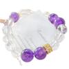 Vintage Natural 10Mm White Crystal 12Mm Amethyst Design Bracelet Bracelet