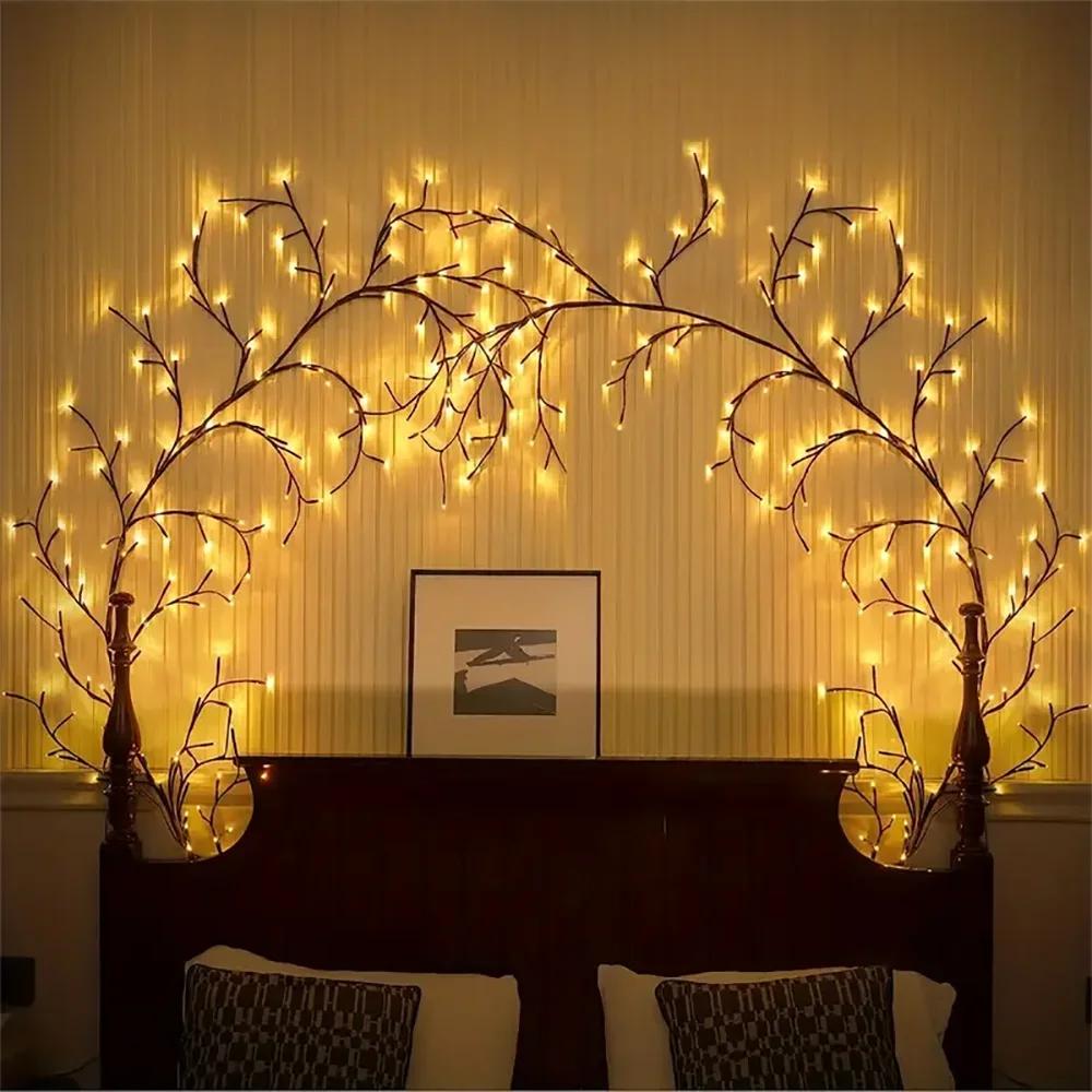 Xiaomi 72/96/144LEDS USB Willow Vine Branch Lights 8 Modes Warm White Light for Wall Room Kitchen Coffee Shop Christmas Halloween Decor