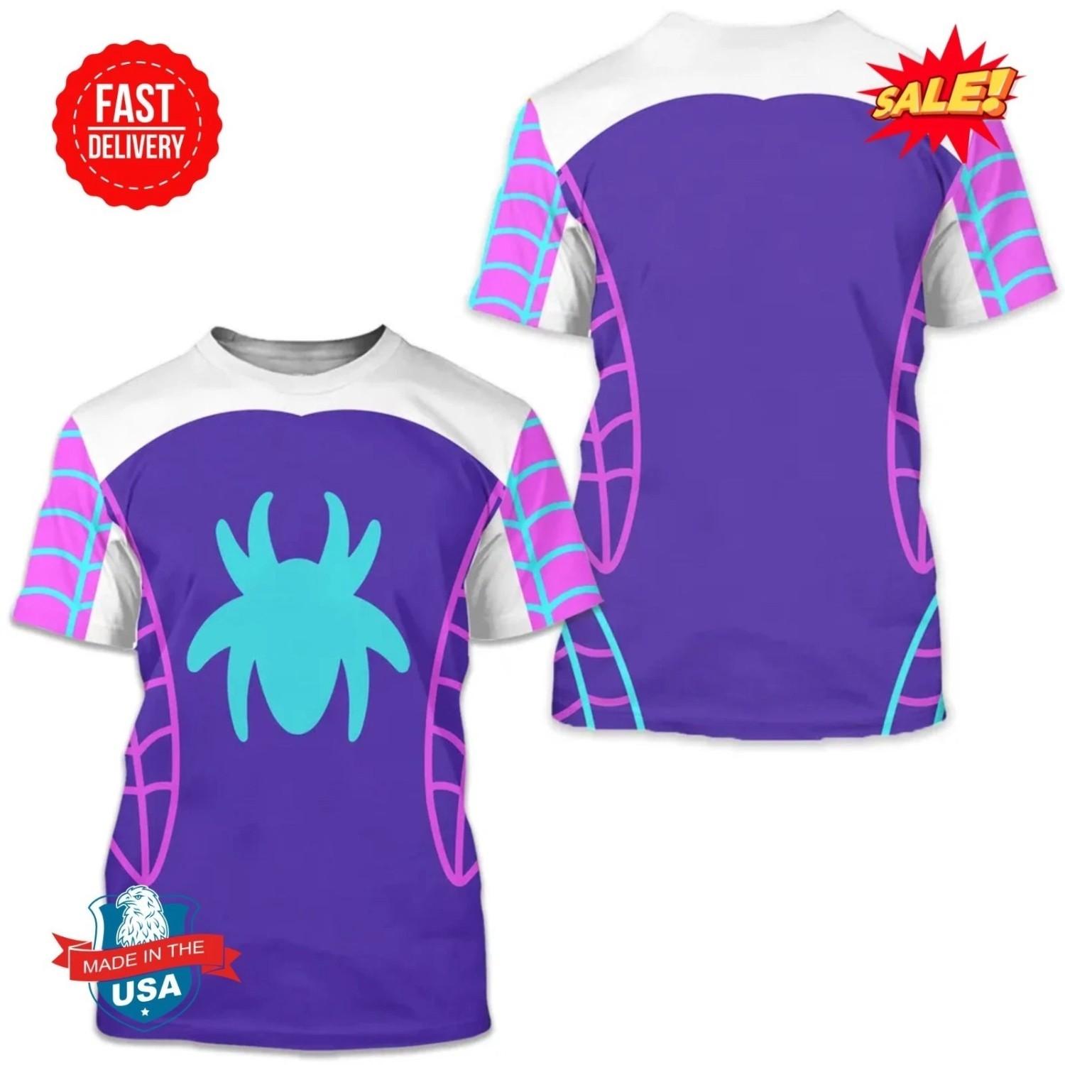 Gwen Stacy Halloween Costume 3D Shirt Classic 3D T-shirt L