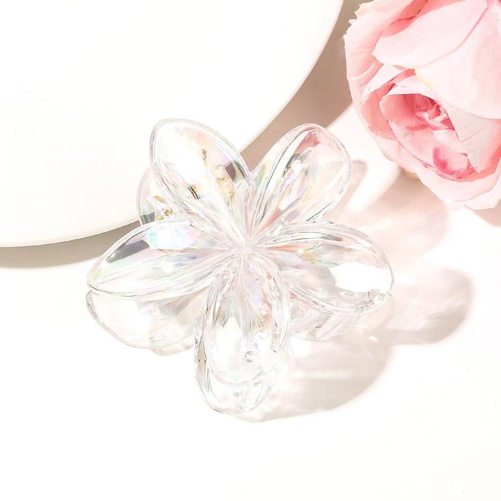 Transparent Flower Hair Claw Clips Women Crab Hair Clip Floral Hair Claws Ponytail Holder Hair Clips Hairpin Barrette Headwear