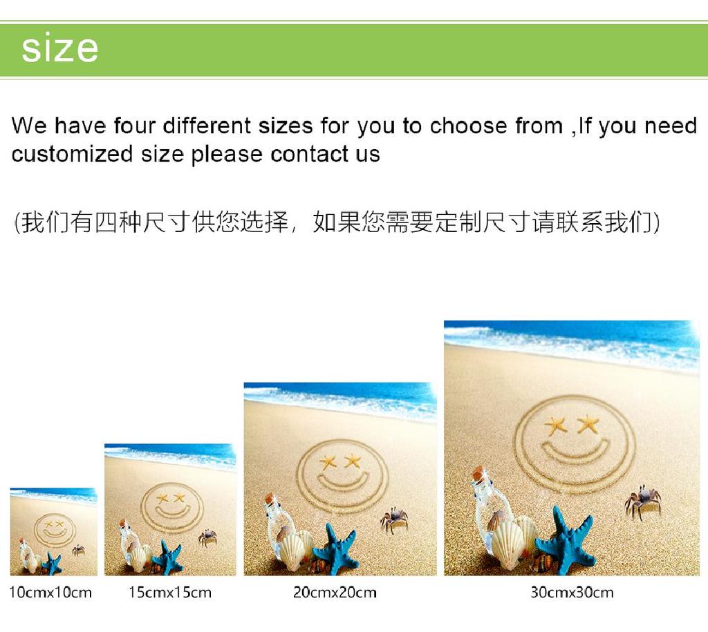 Plážová scenérie Skořápkové dlaždice Samolepka Kuchyňská skříň Umyvadlo Samolepky na stěnu Domácí dekorace Samolepící voděodolná umělecká tapeta 10ks