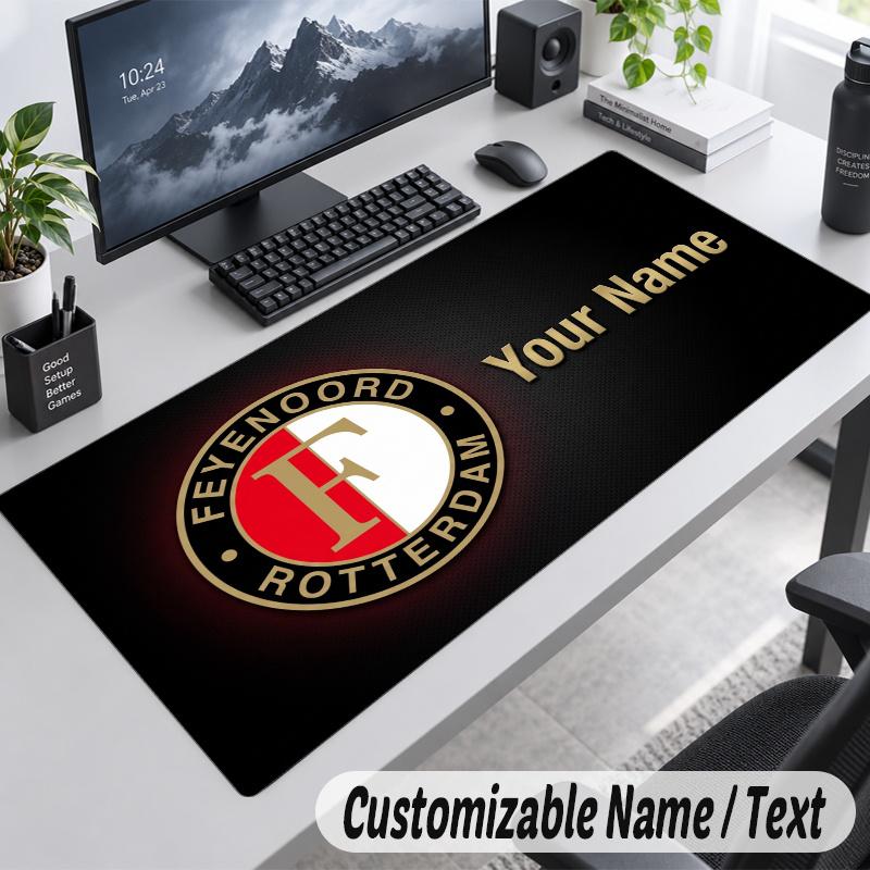 Feyenoord Personalized Large Mouse Pad Custom Name Text Extended Desk Mat Gaming Mousepad