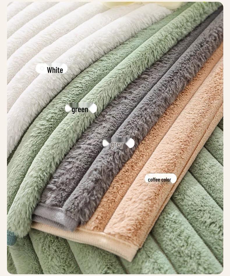 Winter Luxury Rabbit Plush Sofa Cushion - Non-slip, Thickened Cover in Simple French Style