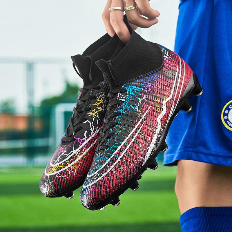 

Футбольные бутсы Роналду Месси синие для детей и взрослых: Длинные шипы и варианты газона 35