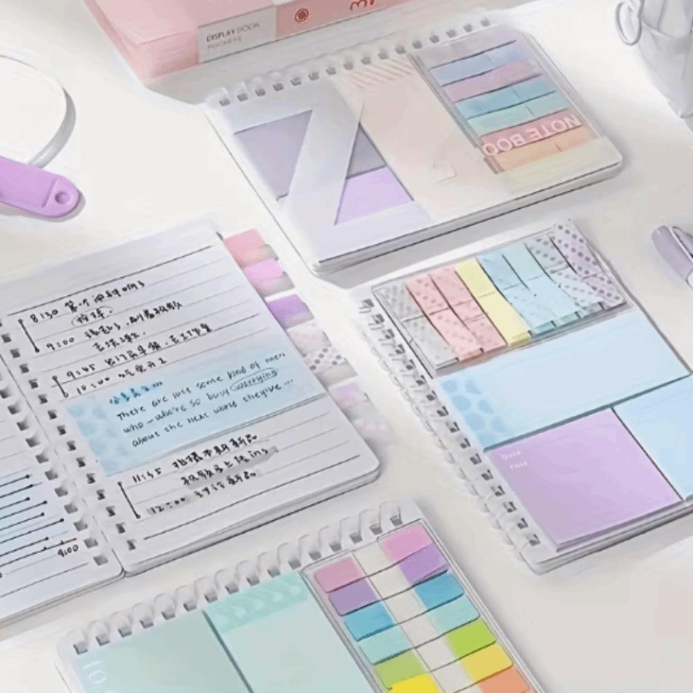 Morandi Color Expanding Sticky Notes Loose-Leaf Reusable Repositionable Index Tabs Notebook