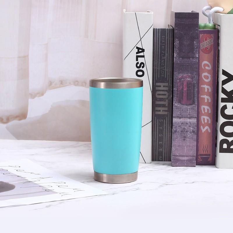 20oz Stainless Steel Vacuum Insulated Travel Mug With Push Lid Double Wall Car Cup Hot Cold Drinks
