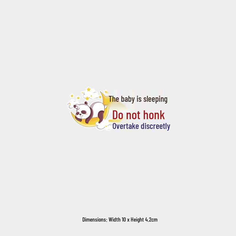 

Creative Rear Windshield Sticker: Baby Sleeping, Please Avoid Honking & Overtaking — New Female Driver