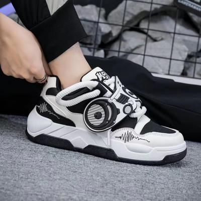 Spring New Men's Shoes Color Matching Bread Shoes Student Versatile Sports Board Shoes Comfortable Casual Platform Heightening Shoes