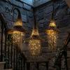 Décorations d'Halloween Intérieures Chapeau de Sorcière Lumineux Décor Suspendu Sorcier Lumineux LED Guirlande Frange Étoile Scintillante Porche Extérieur Plafond Effrayant