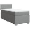 Box Spring Bed with Mattress Light Grey 80 X 200 Cm Fabric