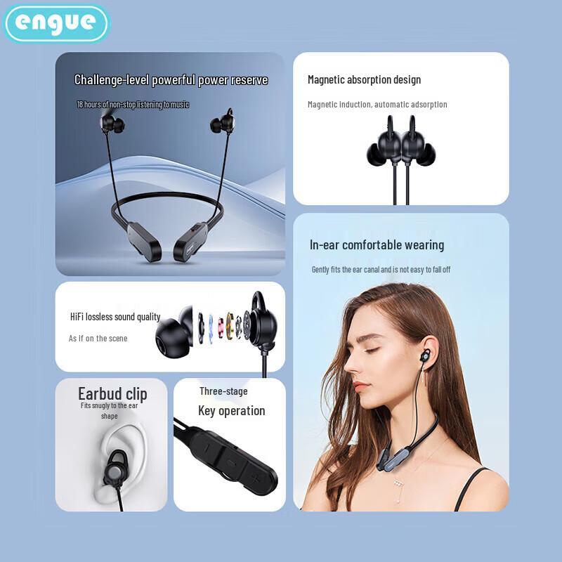 engue EG-AP08pro Neckband Sports Bluetooth Earphones