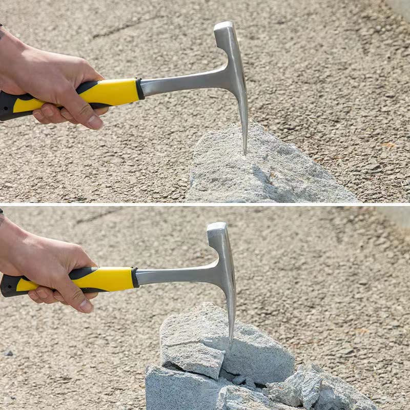 Reinforced, Earthquake-resistant Handle, Rock Pick Hammer, Geological Hammer, Ultra-hard Head, High-carbon Steel, Mining Hammer, Brick Hammer,
