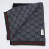 GUCCI GG logo Sherry line knit Scarf Black GreyUsed
