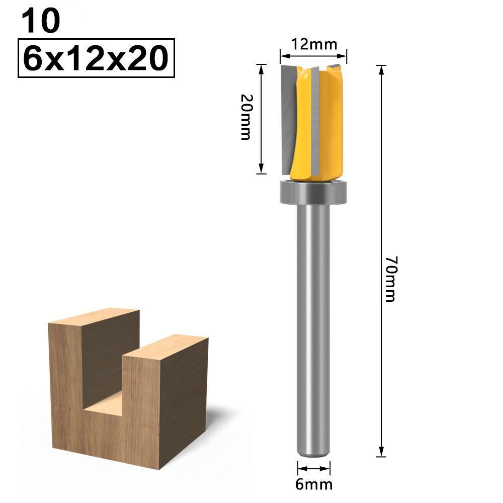 Straight Tooth 6mm Shank Woodworking Tool Milling Cutter Router Bits Slotting Cutter Drill Bit
