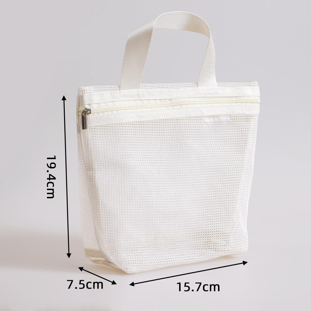 

Portable Toiletry Storage Bags Mesh Travel Makeup Handbags Washing Body Shower Tools Organizer Hanging Cosmetic Organizer Pouch бежевый