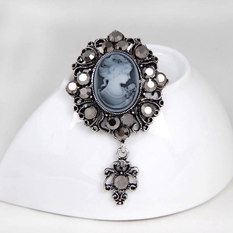 Spilla Pendente da Donna Stile Vittoriano Cameo per Festa di Matrimonio