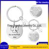 Stainless Steel Engraved Four-Leaf Clover Motivational Keychain & Graduation Gift