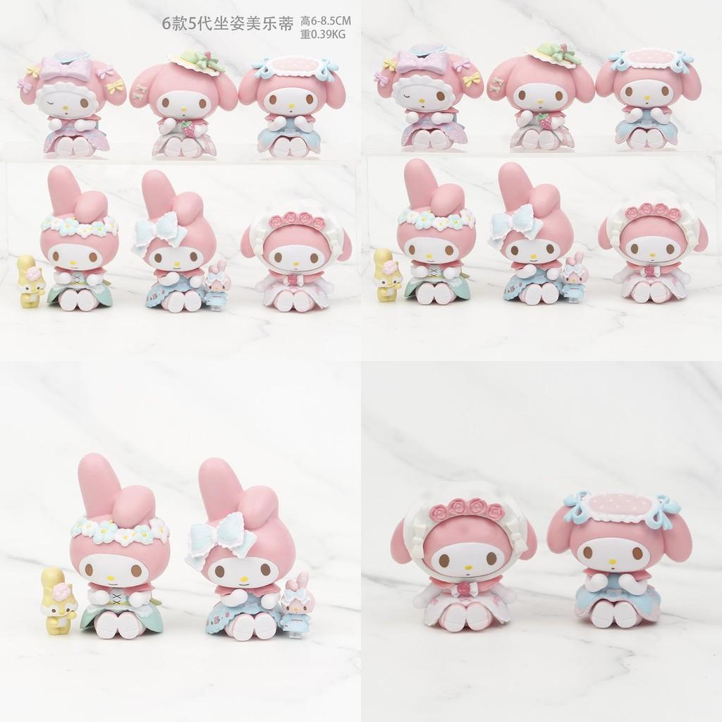 Cute My Melody Pvc Figurine Adorable Collectible Blind Box Cake Car Ornament