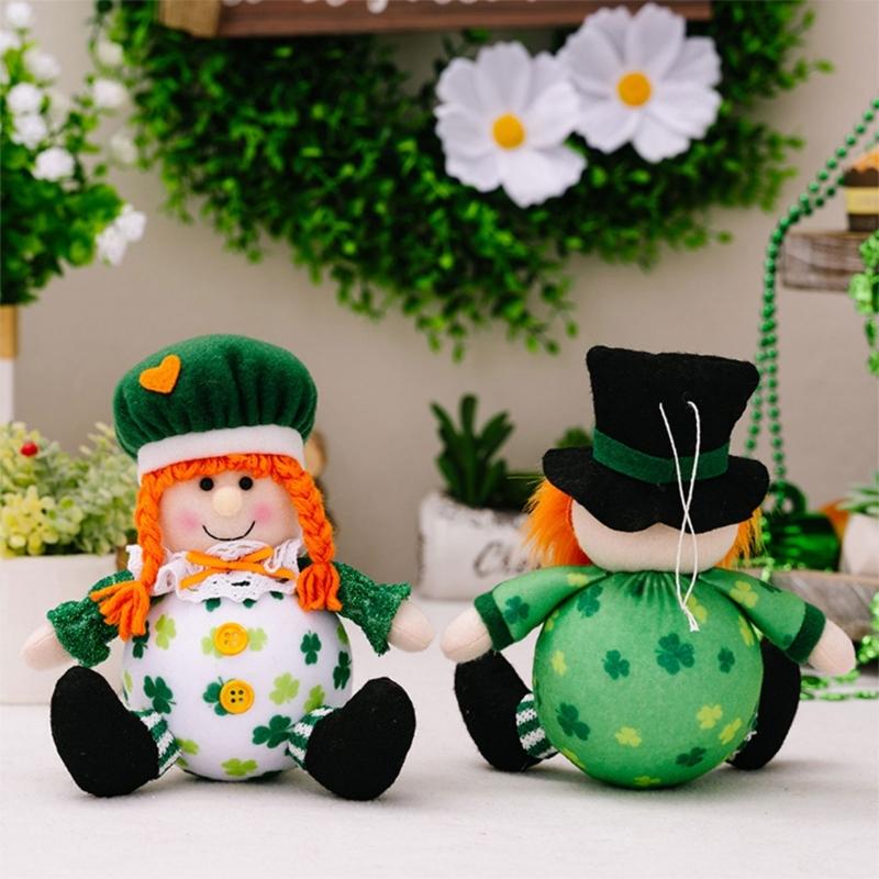 Patricks Day Ornament Leprechauns Doll Hangings Pendant for Festival Parties Tree Hangings Decorations Toy for Kids Boy Girl