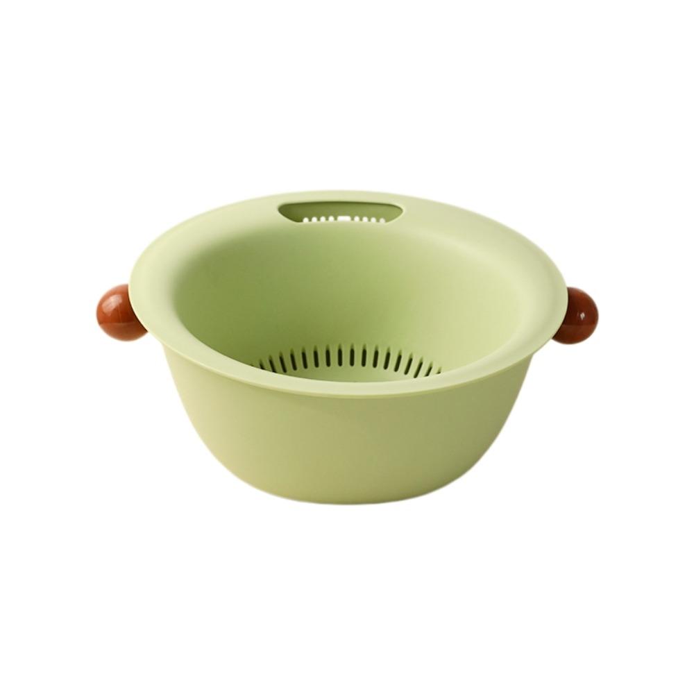 Double Layer Fruit Vegetable Washing Bowl Water-Filtering Basin Food Storage Container  Household