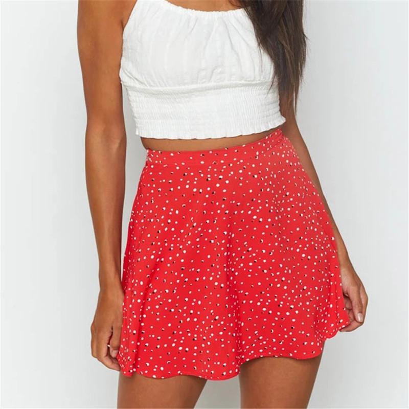 Fusta de petrecere cu imprimeu floral de vară Nouă fustă plisată cu talie înaltă pentru plajă scurtă cu volante sexy pentru femei