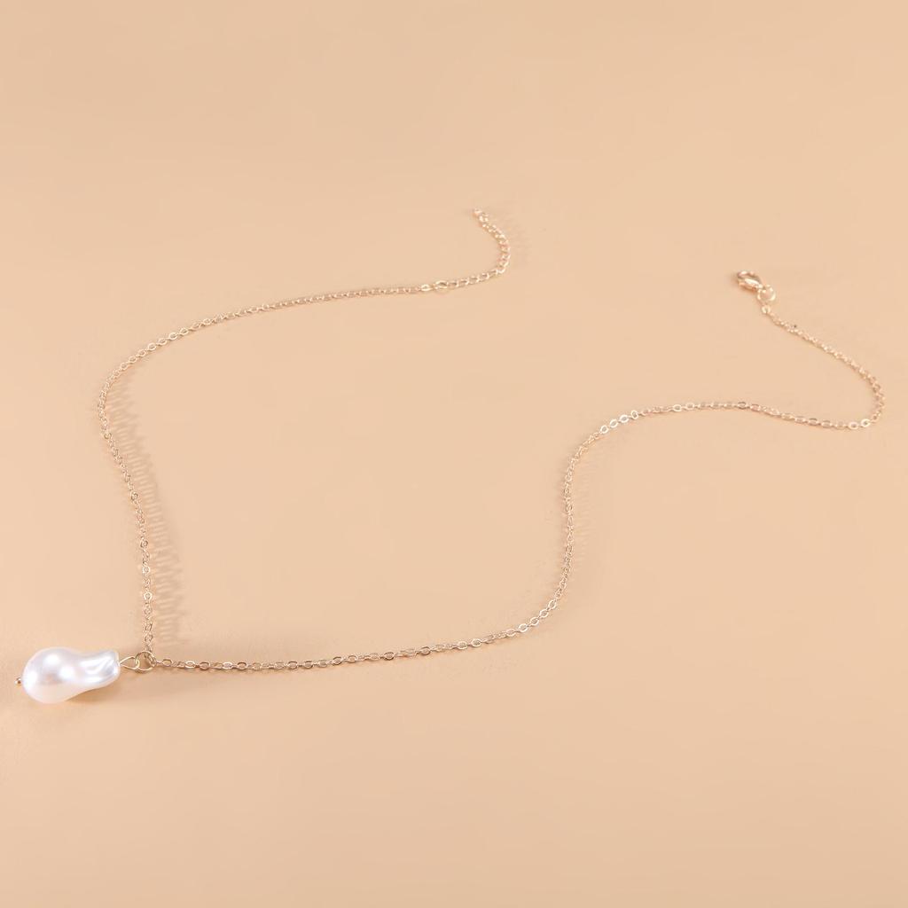 Trendy Irregular Pearl Necklace and Earrings Set - Women's Fashion Jewelry