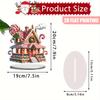 8in Christmas Candy House Miniature Acrylic 2D Desktop Decorative Piece Colored Family Village Theme Festival Statue Home Decor