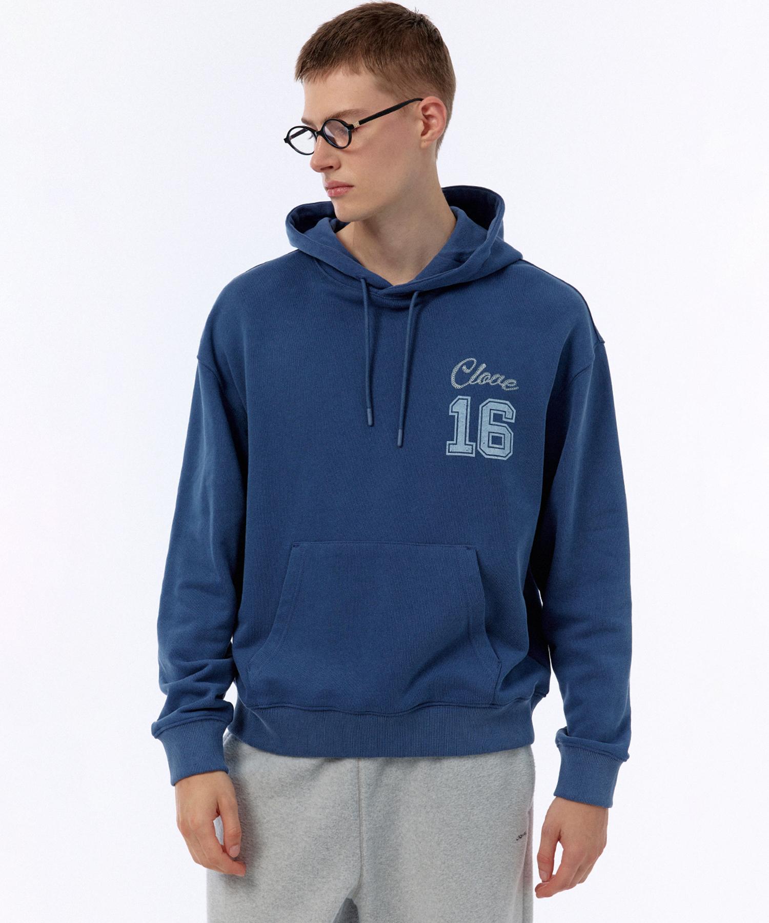 Clove [24Fw Clove] Lettering Hoody (Blue) Blue/M