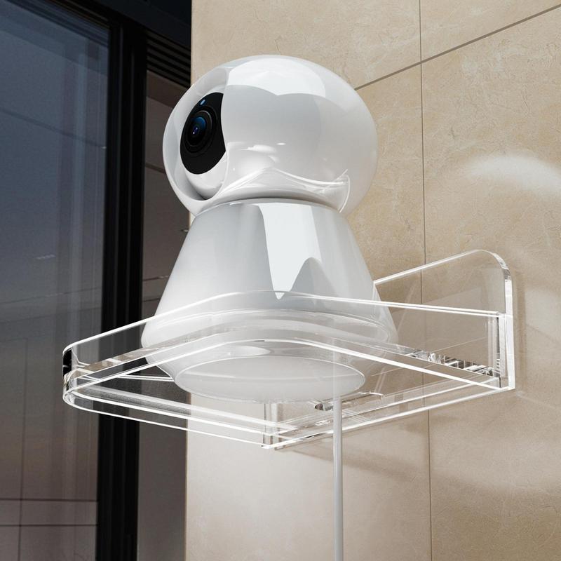 1PCS SurveillanceCamera Shelf Acrylic Adhesive Wall Mount Stand Storage Rack For Small Items Wall Space Bathroom Bedroom