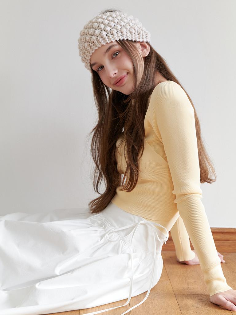 Liel Heidi Shirring Skirt (White)