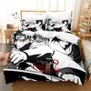 Naruto Bedding Set Quilt Cover Uchiha Sasuke Pillowcase Anime Kakashi Decor Bed Spead Bedroom Duvet Cover Bedding Suit Kids Gift