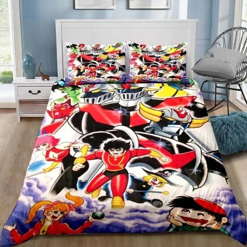 Mazinger Z Ufo Robot Grendizer Duvet Cover Pillowcase Bedding Set Adult Boy Girl Bedroom Decoration Children Single Double Size