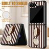 Coconut Stripe Pattern Case For Samsung Galaxy Z Flip 8 7 FE 6 5 4 Z Flip8 Flip7 Flip6 Flip5 Hybrid Leather Skin Hard PC Bumper Cover