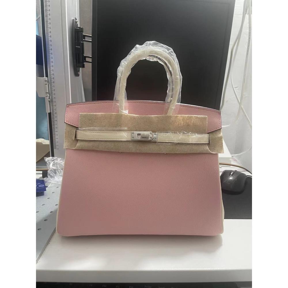 Factory Direct Sales French Sheep Pattern Bag Portable First Layer Leather Women's Bag 25cm Large Capacity Contrasting Color Cross-border Special