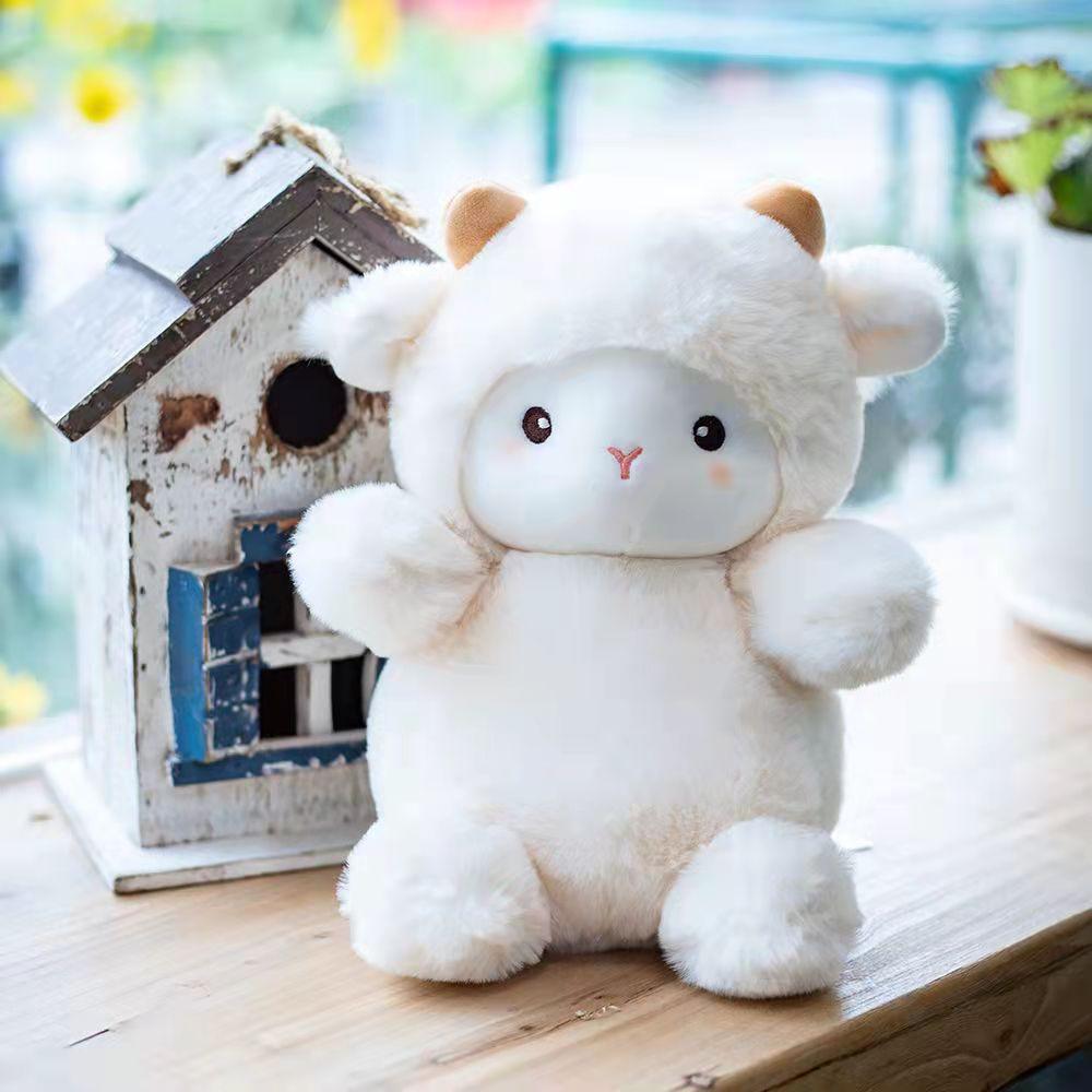 

Internet celebrity lamb dolls, forest animals, bear dolls, baby elephants, plush toys, Douyin, the same style of soothing cute rag dolls 23 cm. білий