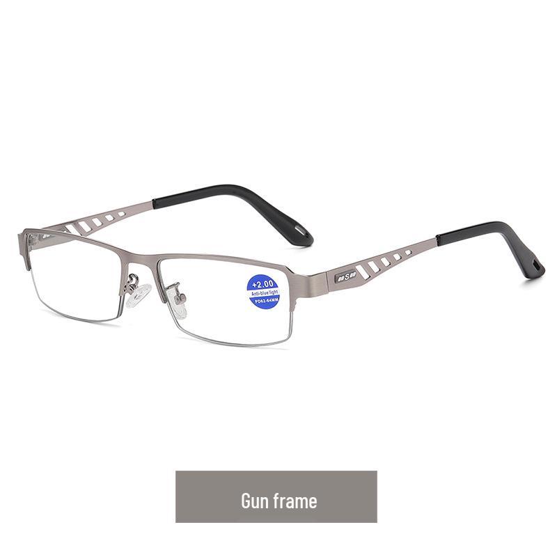 Photochromic Multifocal Anti-Blue Light Reading Glasses for Men & Women - Metal Frame, Business Use, High Definition