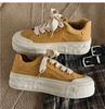 Neformální studentské univerzální jednoduché platformové bílé boty s kulatou špičkou dámské 2025 nové jarní nízké lehké sportovní plátěnky