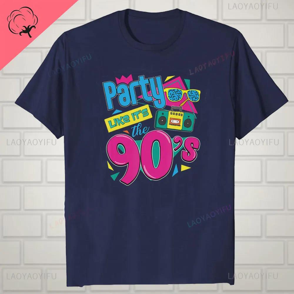 

I Love 90s Vintage Unisex Trend Tshirt Radio Board Shoes Vintage Color Print Design 90s Birthday Party Gift Summer Casual Tops 3XL