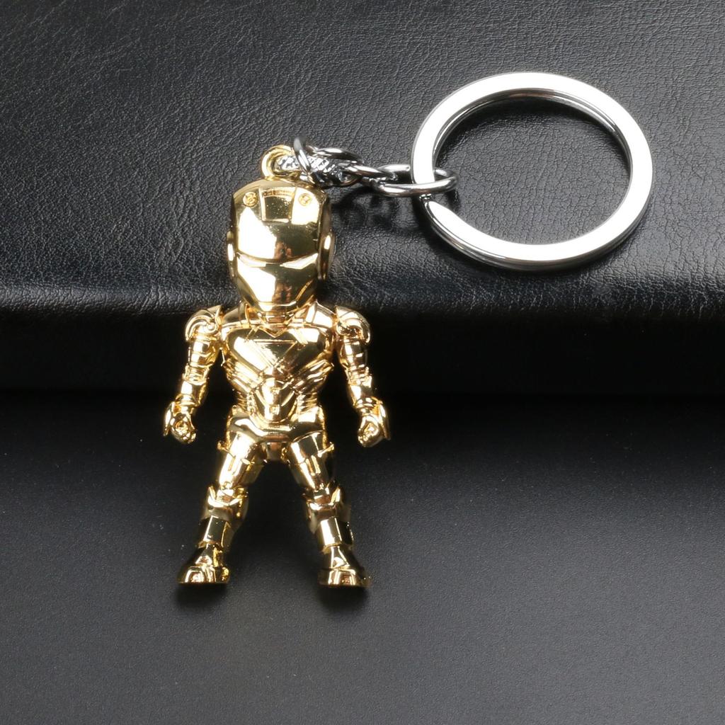 New Avengers Cartoon Spider Man Iron Man Metal Keychain Doll Keyring Bags Accessories Car Key Chain Kids Birthday Gift