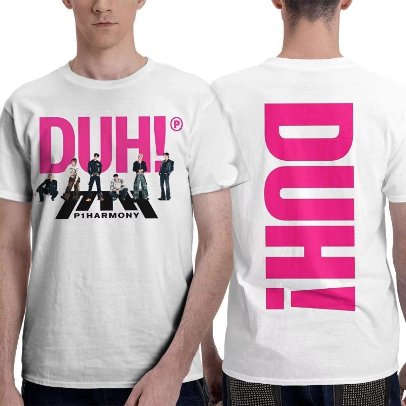 2025 Summer Mens Womens P1Harmony 2025 Tour Kpop Idol Shirt Cotton Printed Tee Shirts P1HARMONY DUH! Top Clothing