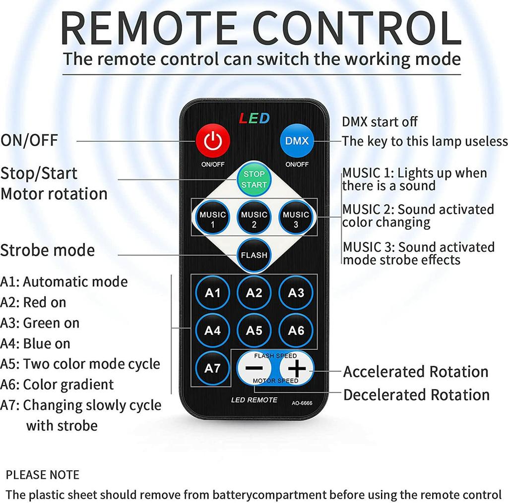 Remote Control LED Mini Crystal Ball DJ Stage Light with Starry Sky Projection