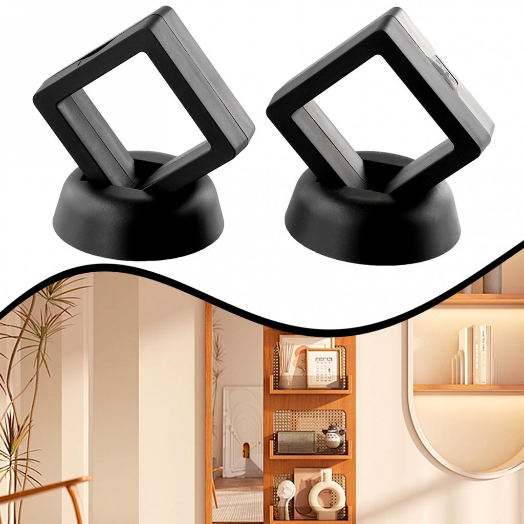 Black Coin Display Holder 50*50 Mm 2pcs Exhibiting Medals Stamps Medals New