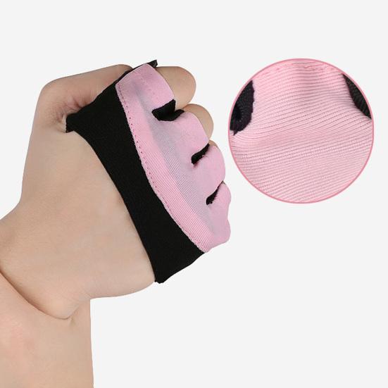1 Pair Gym Gloves Sweat-absorbing Breathable Anti-slip Men Women Weight Lifting Training Fitness Four-finger Gloves Hand Guard Protector