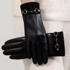 Women's Lambskin Touchscreen Gloves: Velvet-Lined, Thickened for Cold Protection - Ideal for Driving and Riding.