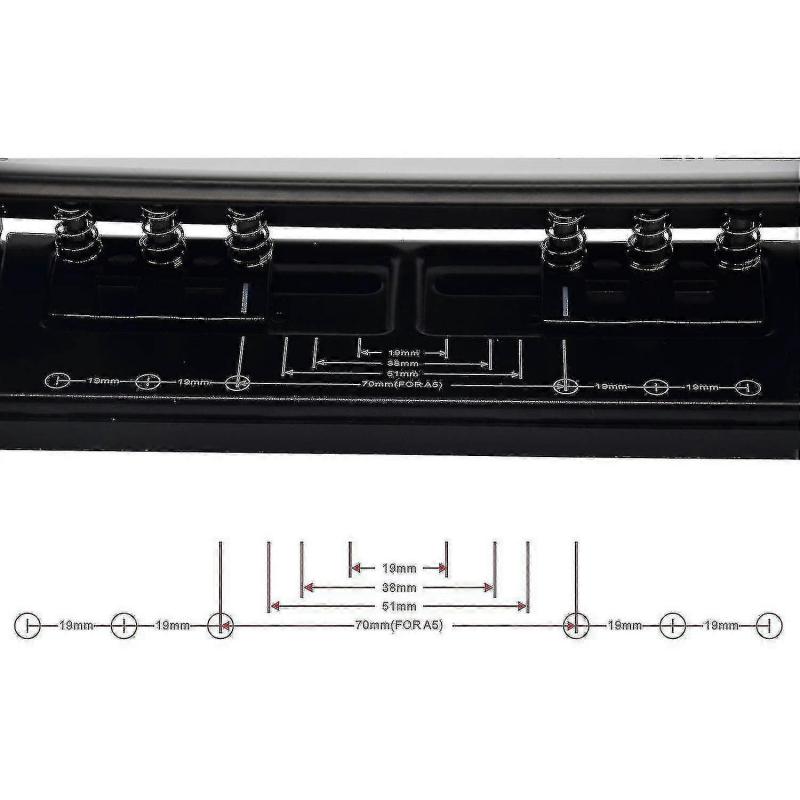Adjustable 6-hole Punch With Positioning Mark, Daily Paper Puncher For A5 Size Six Ring Binder Planners - Refill Pages