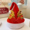 Bow Christmas Sequin Hat Merry Christmas Decoration Red Plush Hat Fashion Santa Claus Hat  Children