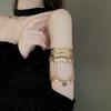 Metall-Quasten-Armband Neues offenes Bauchtanz-Armband für Damen Federkette Boho Hand Schmuck Stilvolles exotisches Knöchelband Zubehör