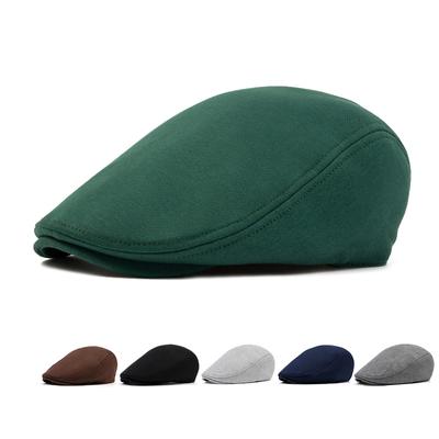 Cotton Big Head Circumference Cap for Men Women Autumn Winter Warm Forward Cap Solid Color Beret British Newsboy Cap