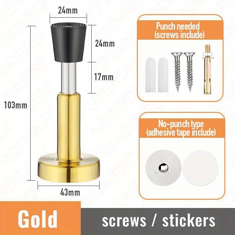 

Adjustable Door Stopper, Stainless Steel Door Stop with Rubber Bufferr, Hydraulic Heavy Duty Door Holder Doorstops золотой