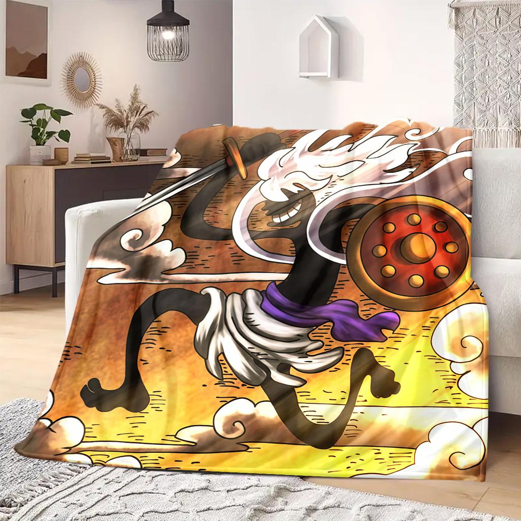 ONE PIECE Monkey D. Luffy Print Blanket Warm Comfortable Flannel Blanket Suitable for Bedrooms,Sofas, Beds,Chairs 97